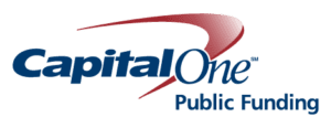 Capital One Public Funding logo on black.